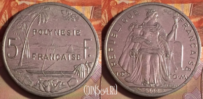 Французская Полинезия 5 франков 2002 г., KM# 12, 253b-094