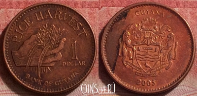 Гайана 1 доллар 2005 года, KM# 50, 249j-129