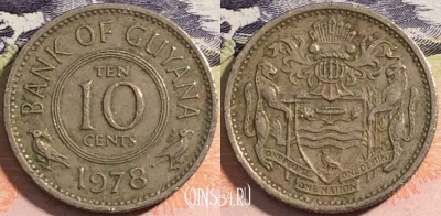 Гайана 10 центов 1978 года, KM# 33, a081-027