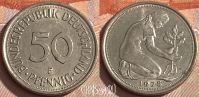 Германия 50 пфеннигов 1975 года F, KM# 109, 342p-038