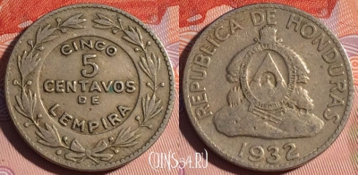 Гондурас 5 сентаво 1932 года, KM# 72, 115d-001