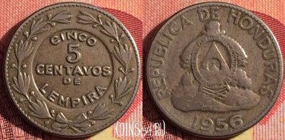 Гондурас 5 сентаво 1956 года, KM# 72, 259i-067