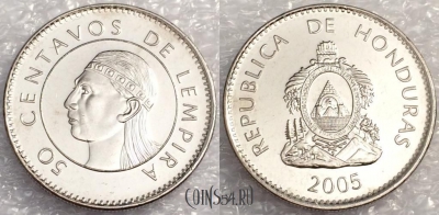 Гондурас 50 сентаво 2005 года, UNC, 76-043a