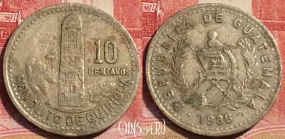 Гватемала 10 сентаво 1988 года, KM# 277, 065c-118