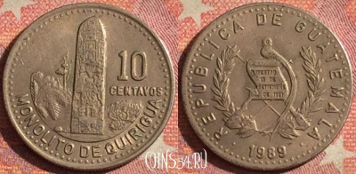 Гватемала 10 сентаво 1989 года, KM# 277, 377-056