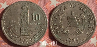 Гватемала 10 сентаво 1996 года, KM# 277, 353-009