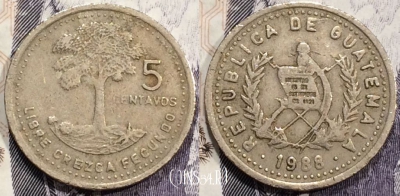 Гватемала 5 сентаво 1988 года, KM 276, 128-139