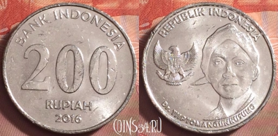 Индонезия 200 рупий 2016 года, KM# 72, 184k-063