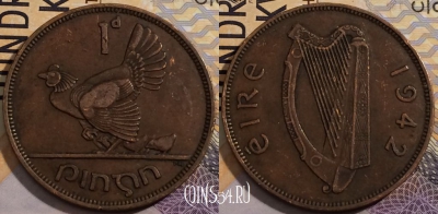 Ирландия 1 пенни 1942 года, KM# 11, a150-028