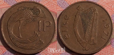 Ирландия 1 пенни 1971 года, KM# 20, a050-031