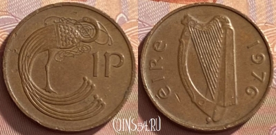 Ирландия 1 пенни 1976 года, KM# 20, 215p-020