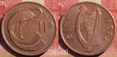 Ирландия 1 пенни 1982 года, KM# 20, 074c-047