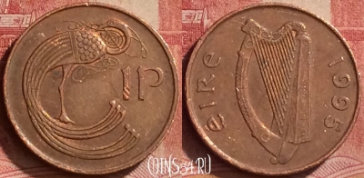Ирландия 1 пенни 1995 года, KM# 20a, 265l-143
