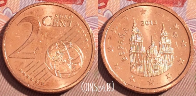 Испания 2 евроцента 2013 года, KM# 1145, 089a-135