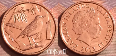 Каймановы острова 1 цент 2013 года, KM# 131, 256k-060