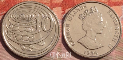 Каймановы острова 10 центов 1996 года, KM# 89a, 260a-053