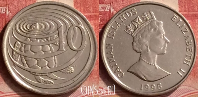 Каймановы острова 10 центов 1996 года, KM# 89a, 276m-066