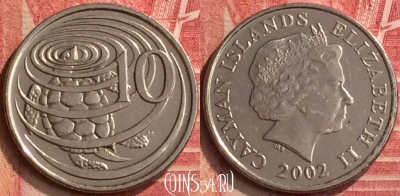 Каймановы острова 10 центов 2002 года, KM# 133, 397-082