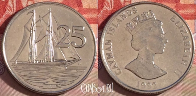 Каймановы острова 25 центов 1992 года, 268-086