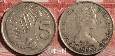 Каймановы острова 5 центов 1982 года, KM# 2, 215-009
