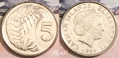 Каймановы острова 5 центов 1999 года, KM# 132, 171-016