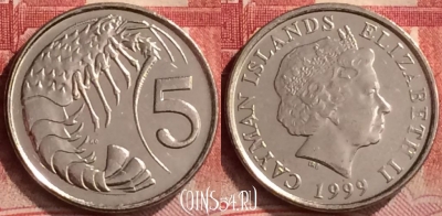 Каймановы острова 5 центов 1999 года, KM# 132, 287m-020
