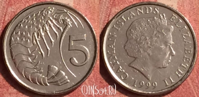 Каймановы острова 5 центов 1999 года, KM# 132, 384n-030