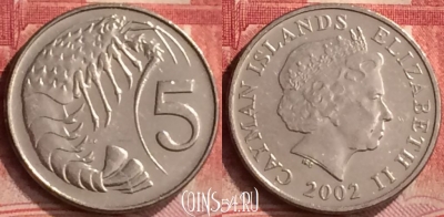 Каймановы острова 5 центов 2002 года, KM# 132, 288m-060