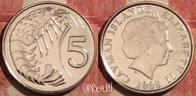 Каймановы острова 5 центов 2008 года, KM# 132, 229-088