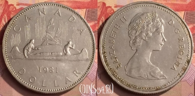 Канада 1 доллар 1981 года, KM# 120.1, 449-002