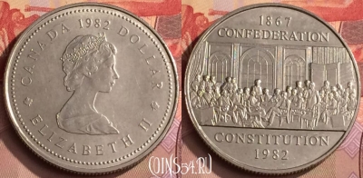 Канада 1 доллар 1982 года, KM# 134, 448-135