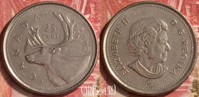 Канада 25 центов 2007 года, KM# 493, 206m-055