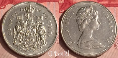 Канада 50 центов 1969 года, KM# 75.1, 304o-001