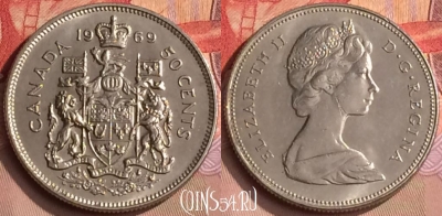 Канада 50 центов 1969 года, KM# 75.1, 448-090