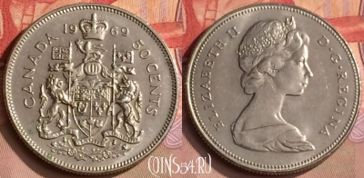 Канада 50 центов 1969 года, KM# 75.1, 448-129