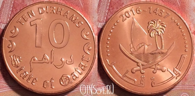 Катар 10 дирхамов 2016 года (٢٠١٦), UNC, 255j-090