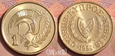 Кипр 1 цент 1998 года, KM# 53.3, 353k-037