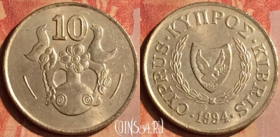 Кипр 10 центов 1994 года, KM# 56.3, 152n-114