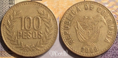 Колумбия 100 песо 2006 года, KM# 285, 136-126