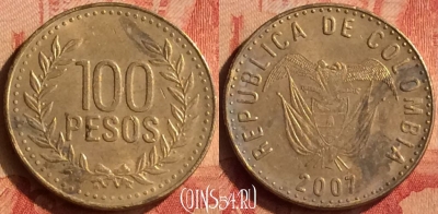Колумбия 100 песо 2007 года, KM# 285, 047n-131