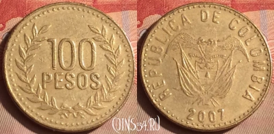 Колумбия 100 песо 2007 года, KM# 285, 446-137