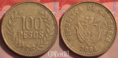 Колумбия 100 песо 2008 года, KM# 285, 128j-023