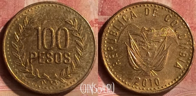 Колумбия 100 песо 2010 года, KM# 285, 138m-091