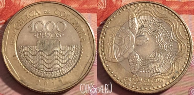 Колумбия 1000 песо 2012 года, KM# 299, 107b-039