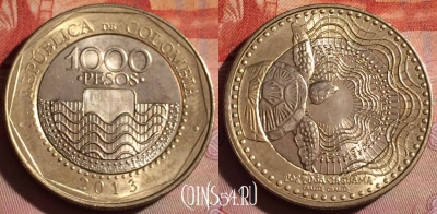 Колумбия 1000 песо 2013 года, KM# 299, 198f-136