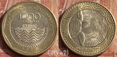 Колумбия 1000 песо 2015 года, KM# 299, 074p-091 ♛