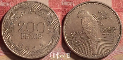 Колумбия 200 песо 2013 года, KM# 297, 235j-143