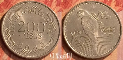Колумбия 200 песо 2015 года, KM# 297, 076n-049