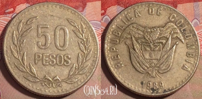 Колумбия 50 песо 1989 года, KM# 283, 205a-113