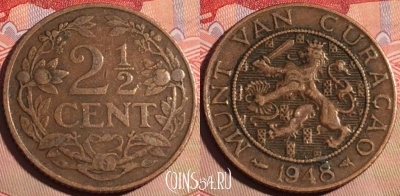Кюрасао 2 1/2 цента 1948 года, KM# 42, 210a-078